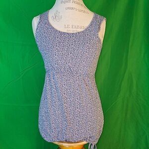 Latched Mama Womens‎ Blue Polka Dot Sleeveless Nursing Shirt Top XS